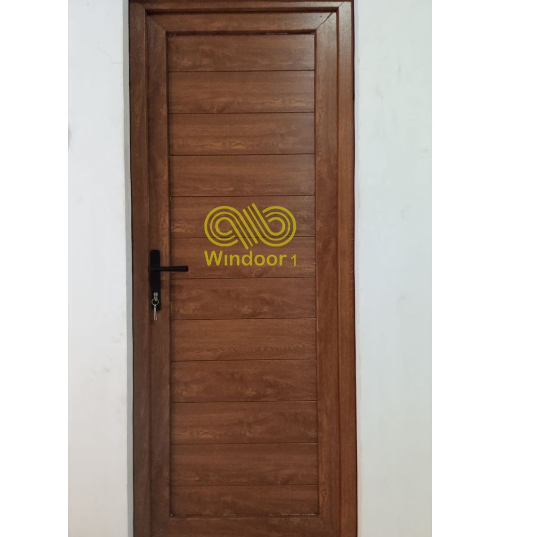 pintu swing upvc golden wood